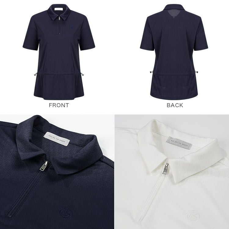 セール30％OFF】ウエストアジャスタブル・2wayハーフジップポロシャツ