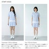 【新作/送料無料】ゴルフウェアレディースシアサッカー半袖ハーフジップシャツ＆プリーツスカート上下セットゴルフセットアップボーダーハーフジップインナーパンツ付き体系カバー着痩せ涼しい吸汗速乾Dカン付きSMLLL大きいサイズ小さいサイズG0006