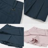 【新作/送料無料】ゴルフウェアレディースアシンメトリープリーツラップキュロットパンツゴルフボトムス巻きスカート風ショートパンツインナーパンツ一体型ストレッチツイル上品美脚スイング映えDカン付きSMLLL大きいサイズ小さいサイズG0010