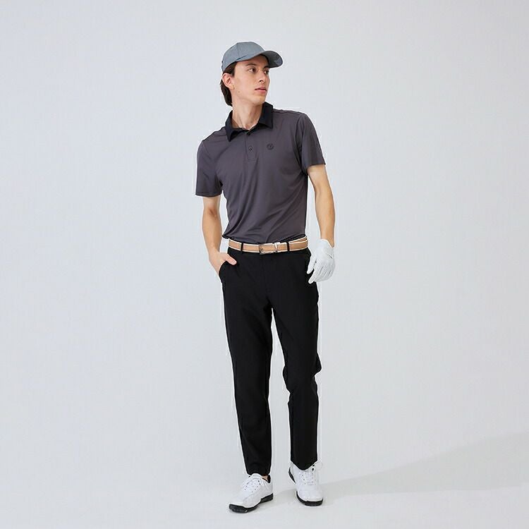 動きやすいストレッチ素材で仕立てたテーパードパンツ