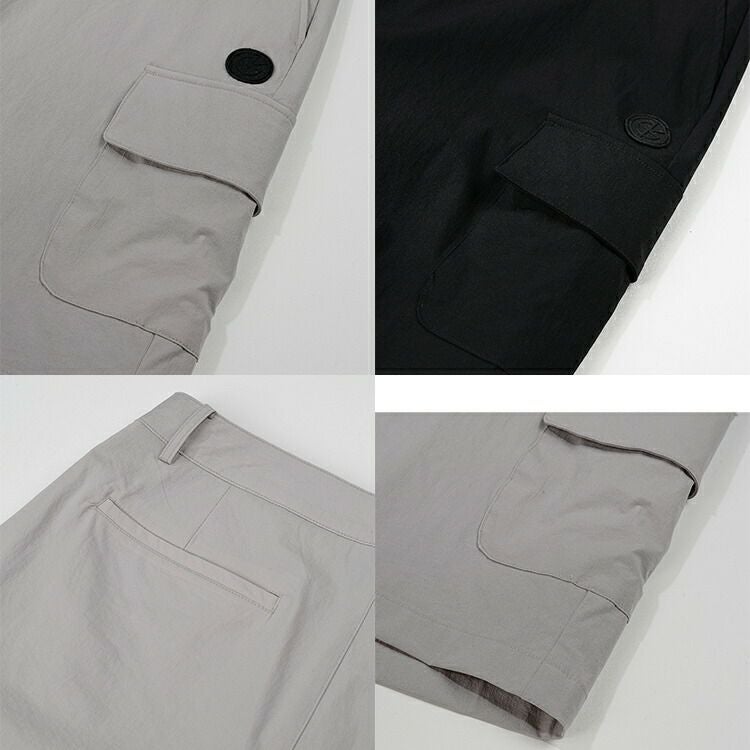 【新作/送料無料】ゴルフウェアメンズパンツナイロンストレッチカーゴハーフパンツ