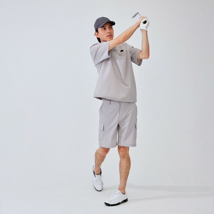【新作/送料無料】ゴルフウェアメンズパンツナイロンストレッチカーゴハーフパンツ