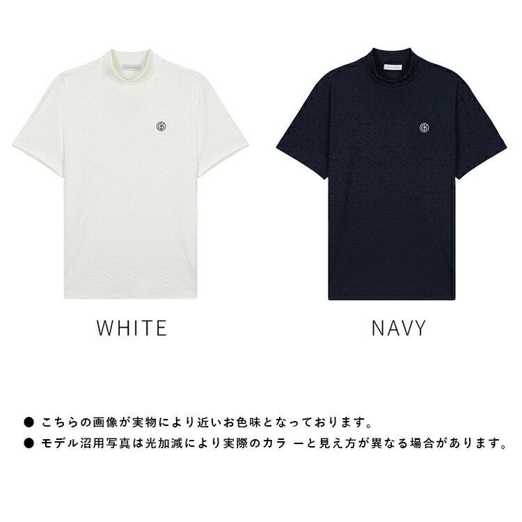 CPGGOLF 新品未使用　超美品　ロゴジャガードモックプルオーバーMENS セール30％OFF/送料無料】ゴルフウェア メンズ 半袖 ロゴジャガード