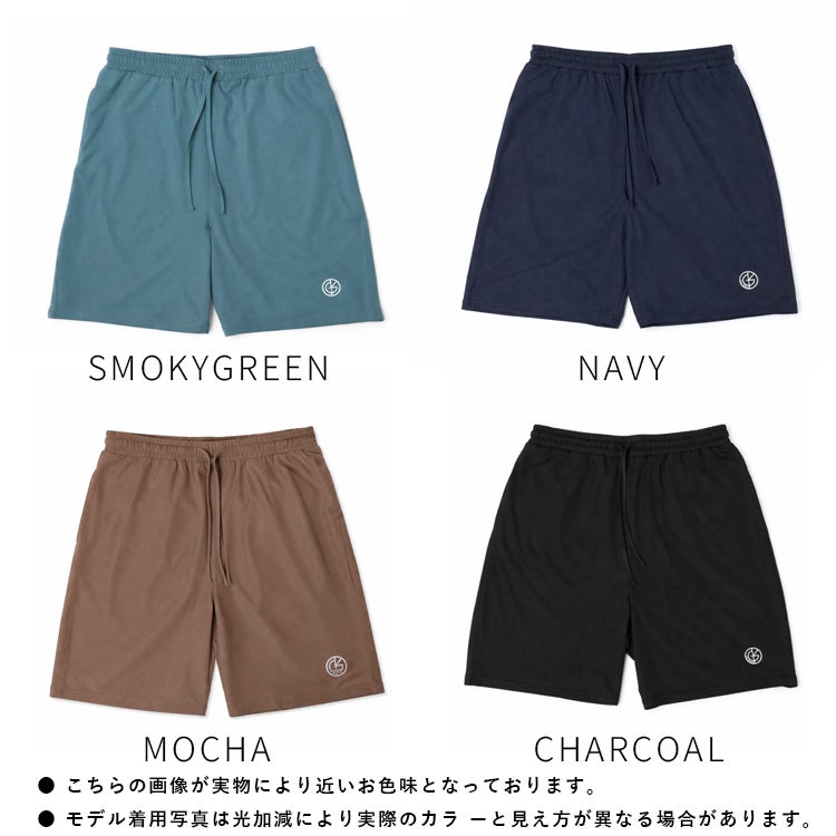 川崎志穂プロコラボ【新作・送料無料】ゴルフウェアメンズレディースユニセックスハーフパンツトレーニングストレッチ伸縮性ゴルフウェアMLLLチャコールスモーキーグリーンモカネイビーキスオンザグリーン