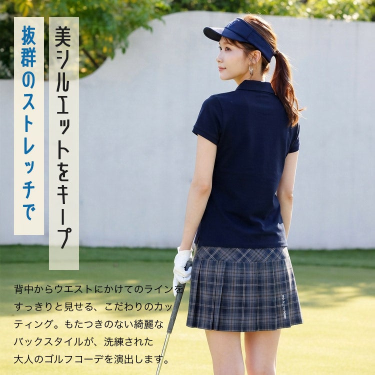 【新作・送料無料】ゴルフウェアレディースポロシャツストレッチ伸縮性ラバーロゴワッペントップス半袖無地2026SSゴルフ女子大人可愛いスポーツウェアMLホワイトイエローレッドカーキネイビー5色展開キスオンザグリーン4579
