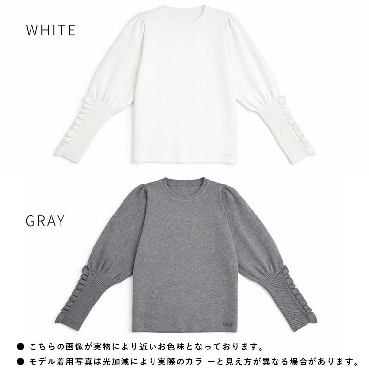 セール45％OFF】ゴルフウェア レディース ニット 袖フリルリブニット