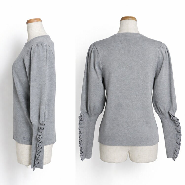 セール45％OFF】ゴルフウェア レディース ニット 袖フリルリブニット