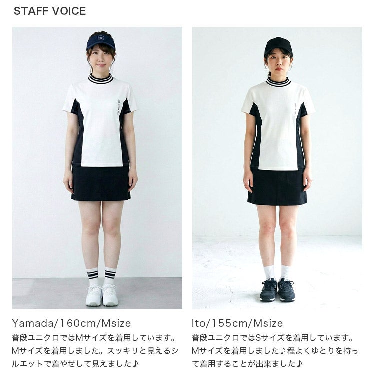 【新作/送料無料】ゴルフウェアレディースモックネック半袖