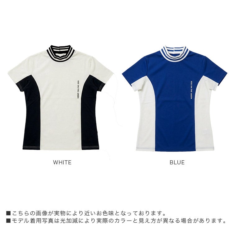 【新作/送料無料】ゴルフウェアレディースモックネック半袖