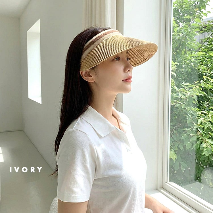 UV PROTECTION】サンバイザー 麦わら 帽子 レディース ストローハット