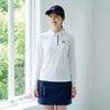 【新作/送料無料】ゴルフウェアレディース長袖ポロシャツ紫外線対策配色ライントップス/襟元配色ライン入り長袖ポロシャツ/スッキリシルエット薄手伸縮性ストレッチ快適プレー春夏秋ゴルフ女子おしゃれ大人スポーツ白黒MLr1002
