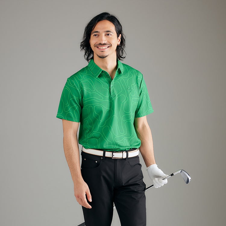 ANEW GOLF アニュー ゴルフ 半袖 ストレッチ ポロシャツ M カーキ 新作・送料無料】ゴルフウェア メンズ おしゃれ 春夏 ゴルフ