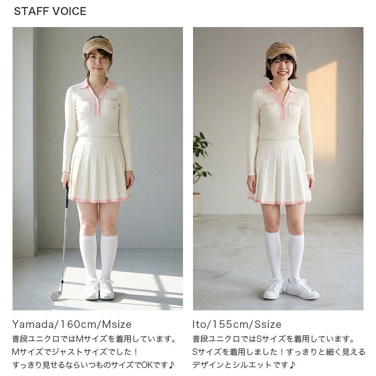UTAAレディースゴルフニット２点セットサイズS KISS ON THE GREEN | SOOYOUNGコラボ】Long-Sleeve Knit Polo ゴルフ